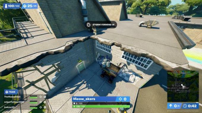 Schlürfe Fässer in Fortnite.