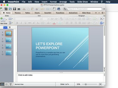 PPTX failas „PowerPoint“, skirtas „Mac“.