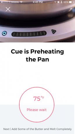 Hestan Cue-app voorverwarmen