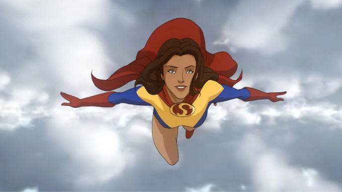 Lois Lane vliegt in de animatiefilm All-Star Superman.