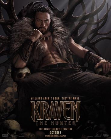 Aaron Taylor-Johnson no pôster oficial de Kraven, o Caçador.