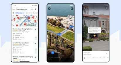 Capturas de pantalla que muestran nuevas funciones de Google Maps.