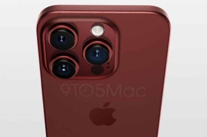 iPhone 15 Pro în roșu.