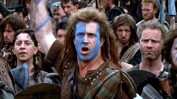 Mel Gibson dans Braveheart.