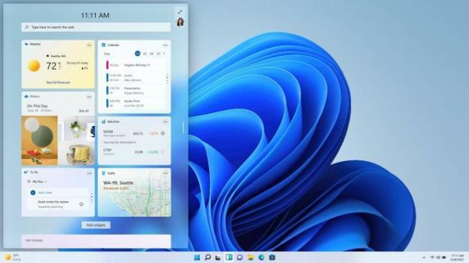 Widgets-funktionen i Windows 11.