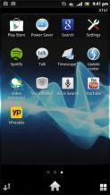 Sony Xperia Ion anmeldelse screenshot app grid android 2.1 smartphone