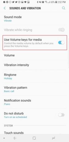 Einstellungen für die Lautstärketasten des Samsung Galaxy Note 9 für Medien
