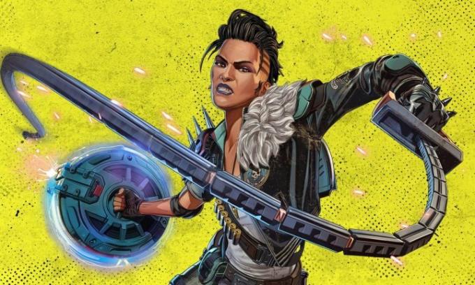 Mad Maggie posiert in der Schlüsselgrafik von Apex Legends.