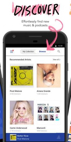 Pandora Android uygulaması Keşfet.