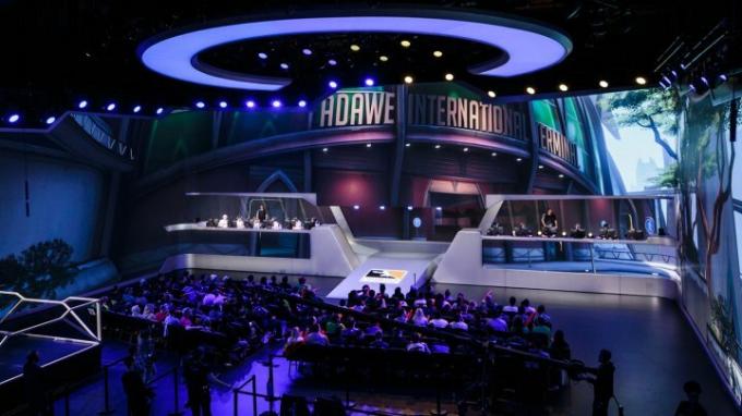 Overwatch League'i otseülekanne areenil.