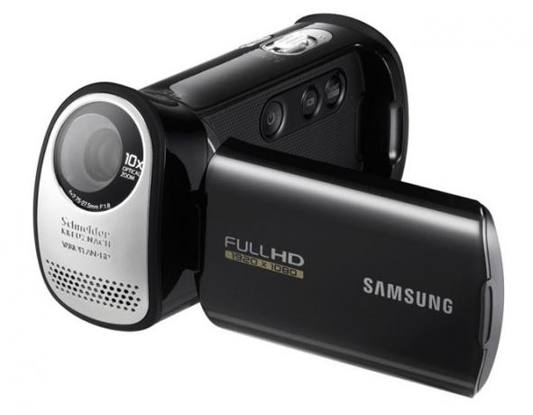 Samsung HMX-T10 ビデオカメラ: フル HD コンフォートチルトレンズ付き