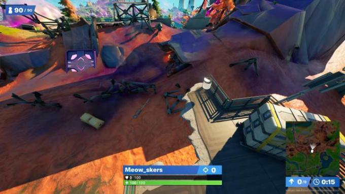 Ubicación de la botella de color de plato destruida en Fortnite. 