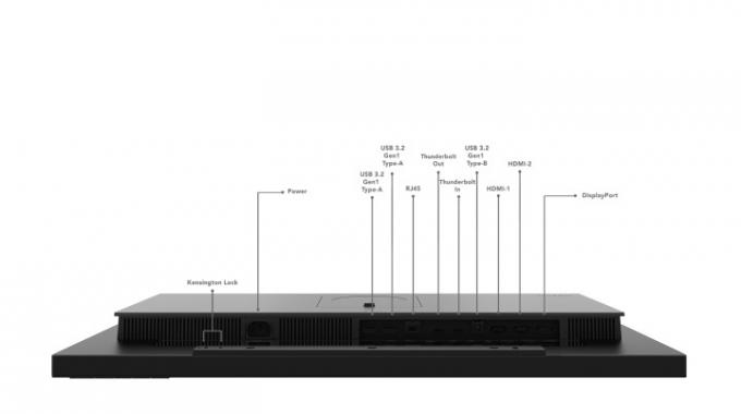 Lenovo ThinkVision P27u-20은 다양한 포트를 지원합니다.