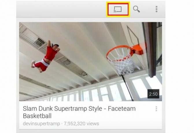Cast-ikon på YouTube.