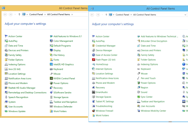 painel de controle windows10