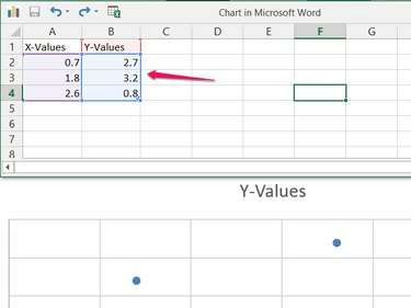 Voorbeeld scatterplot-spreadsheet.