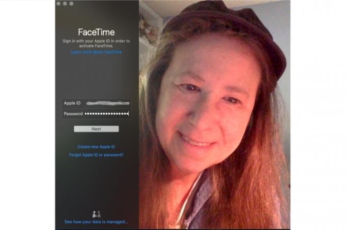 FaceTime skrivbordsgränssnitt.