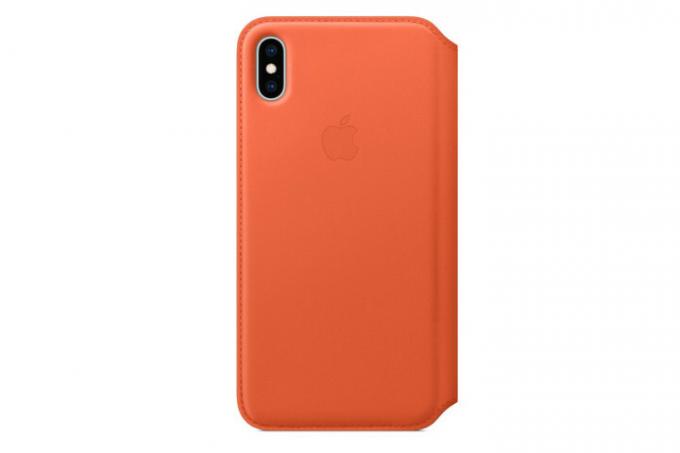 Apple Leder Folio Case für iPhone XS Max in Sunset.