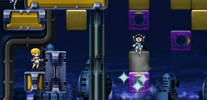 Гравець стрибає в Mighty Switch Force.