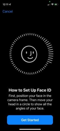 マスクを設定したiPhoneのFace ID。