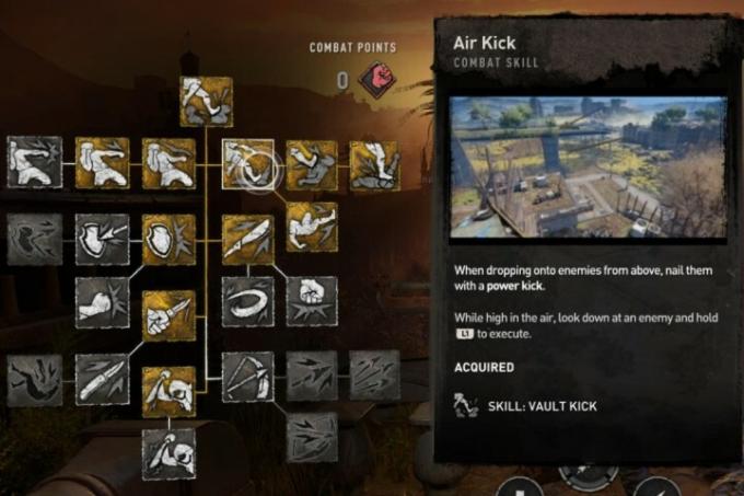 Keterampilan tempur Air Kick di Dying Light 2.