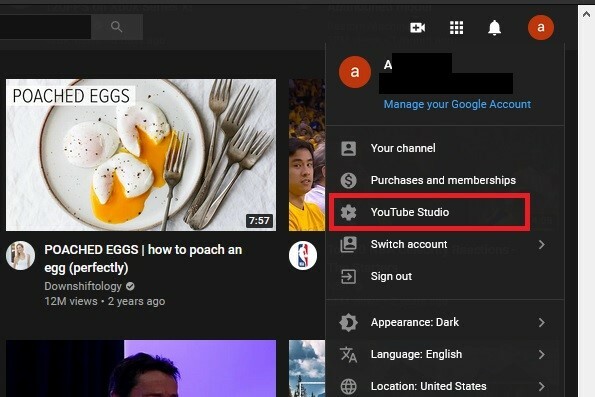YouTube-kanalnamn ändra YouTube Studio-alternativet skärmdump