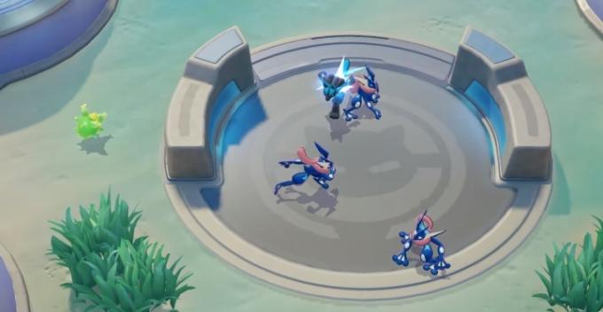 Greninja uzbrūk Pokémon Unite.