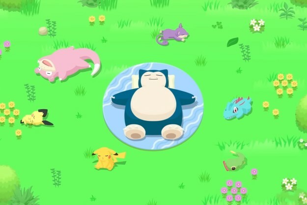 En illustration av en Snorlax och andra Pokémon som sover från Pokémon Sleep-trailern.
