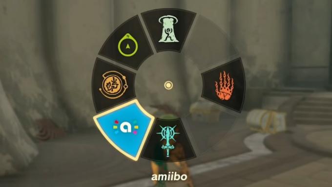 El icono de amiibo en la rueda de habilidades de Link.
