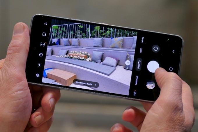 Aplicativo de câmera e visor Samsung Galaxy A53 5G.