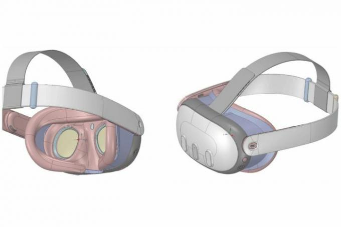 Occulus Quest 3 VR 헤드셋의 렌더링