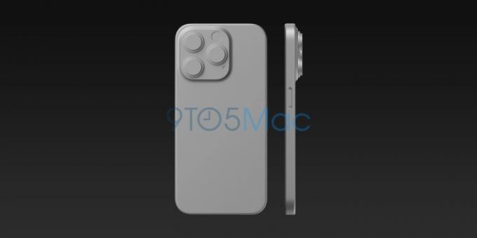 iPhone 15 Pro CAD render stražnja strana