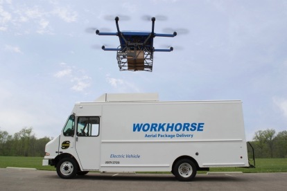 Fourgon électrique Workhorse E-Gen et drone HorseFly