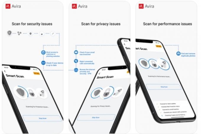 Avira Mobile Security 앱의 인포그래픽 화면. 