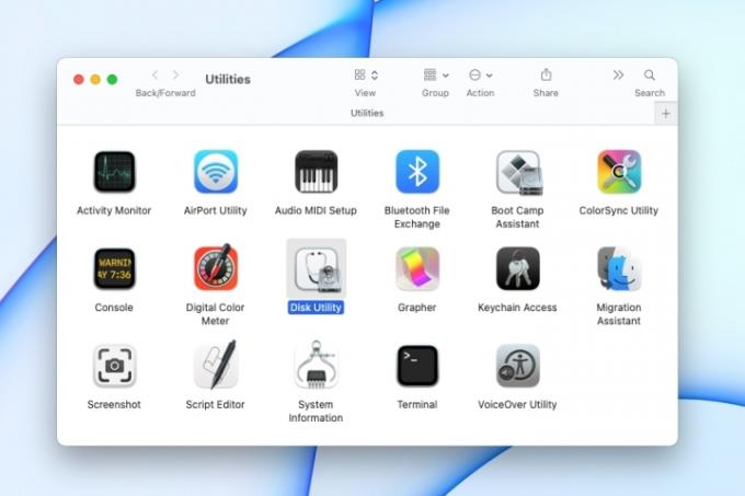Disk Utility în folderul Mac Utilities.