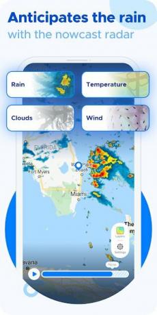 Overdrop Nowcast-radaren forudsiger regn.