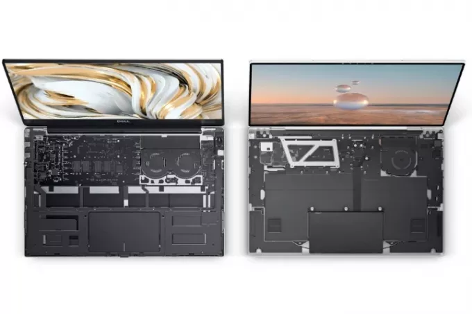 Os componentes internos foram comparados entre duas versões do Dell XPS 13.