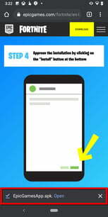 hvordan man får fortnite på Android chrome open epic apk 153x610