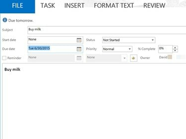 W razie potrzeby zmodyfikuj zadanie programu Outlook.