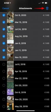 iPhone-meddelanden Ta bort bulkbilagor