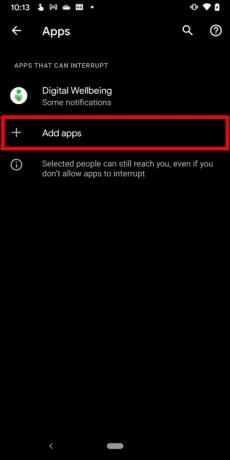 Android 11 „Nie przeszkadzać” Dodawaj aplikacje