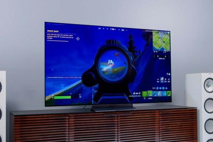 Gameplay Fornite sur le téléviseur OLED LG C2.