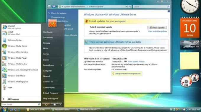 Екран на работния плот на Windows Vista.
