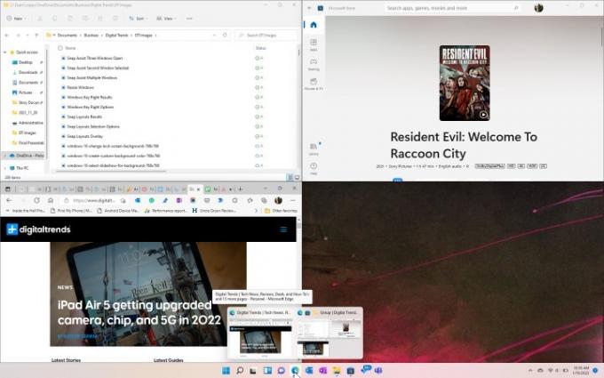 comment diviser l'écran sur la sélection de groupe d'assistance instantanée de Windows 11