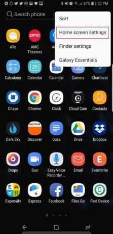 Einstellungen der App-Schublade für Samsung Galaxy Note 9
