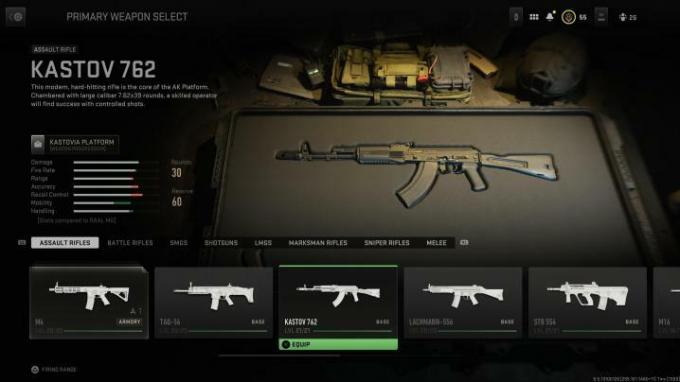 O Kastov 762 em Modern Warfare II.