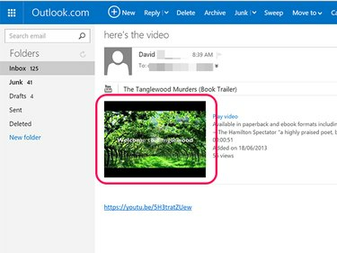 YouTubes inbäddningslänkar fungerar när du skickar dem till Hotmail-adresser.