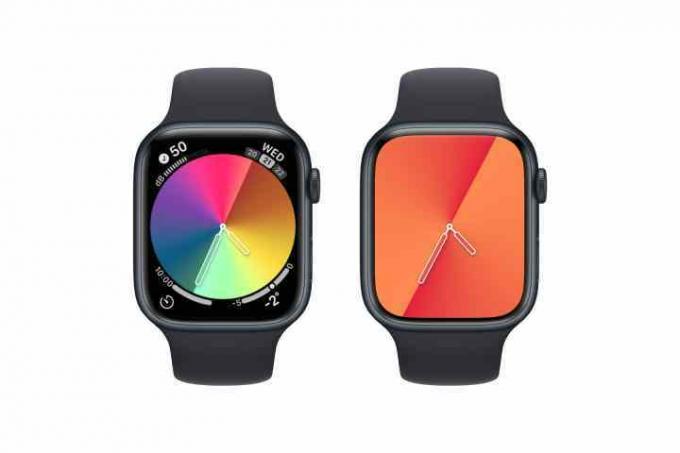 Két Apple Watch Gradient óralappal.