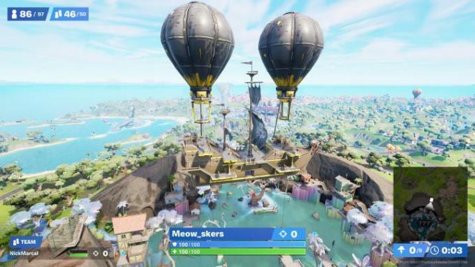 A madeira flutuante flutuando em Fortnite.