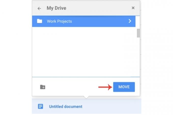 การเลือกโฟลเดอร์ที่จะย้ายไฟล์ไปไว้ภายใน Google Drive